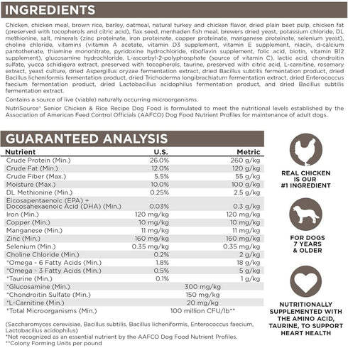 NutriSource Senior Recipe Dry Dog Food 12lb - Poudre Pet & Feed Supply 4